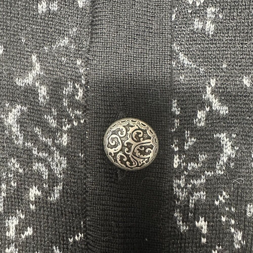 Women’s Icelandic Design 100% Wool Long Coat Jacket Black Gray Button Front S - Picture 9 of 16